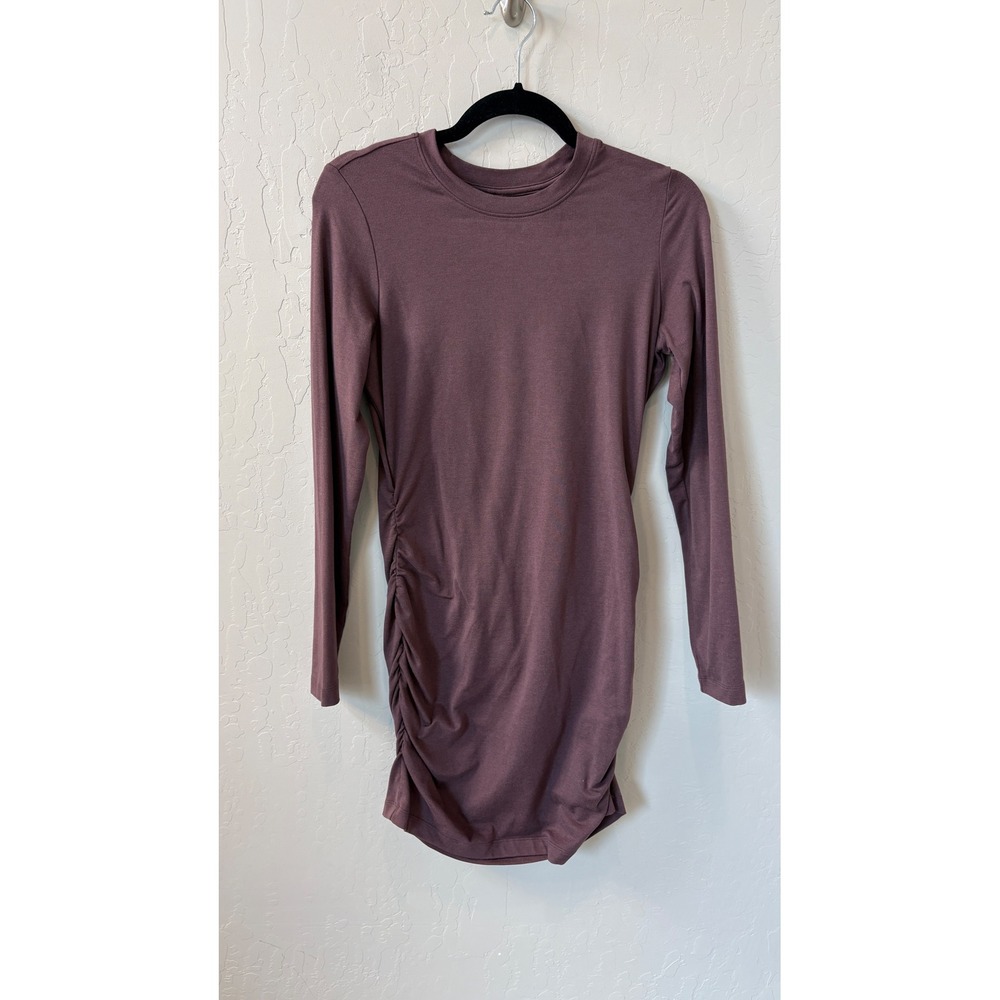 Vuori Women's Long Sleeve Halo Essential Dress Elderberry Heather Sz‎ L